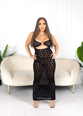 Dark Romance Sheer Lace Maxi Dress