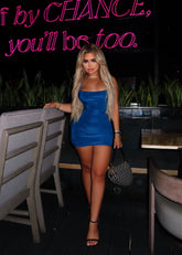 Teal Temptation Open Back Mini Dress